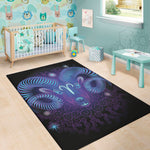 Dark Aries Zodiac Sign Print Area Rug