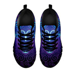 Dark Aries Zodiac Sign Print Black Sneakers