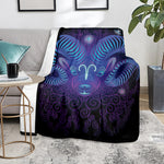 Dark Aries Zodiac Sign Print Blanket