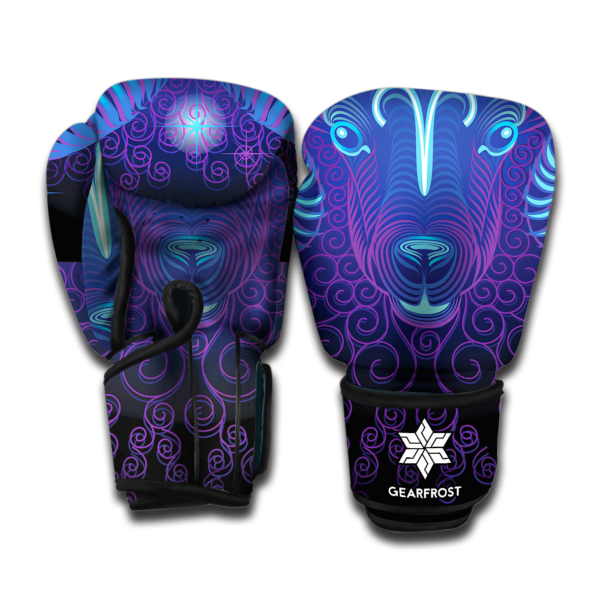 Dark Aries Zodiac Sign Print Boxing Gloves