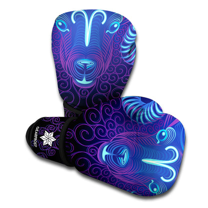 Dark Aries Zodiac Sign Print Boxing Gloves