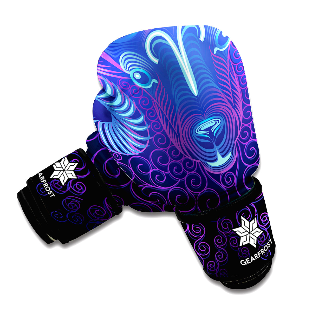 Dark Aries Zodiac Sign Print Boxing Gloves