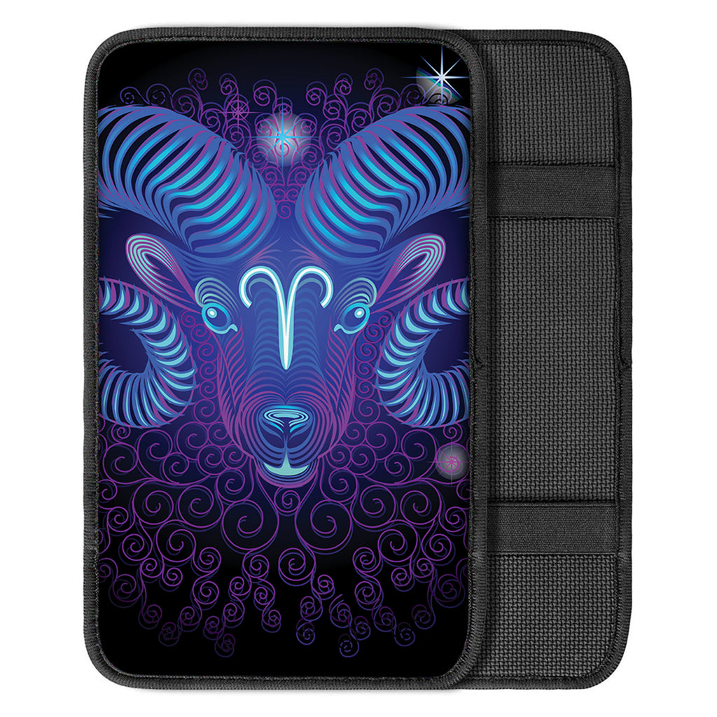 Dark Aries Zodiac Sign Print Car Center Console Cover