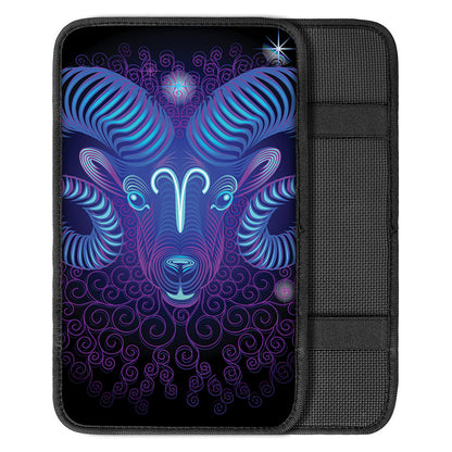 Dark Aries Zodiac Sign Print Car Center Console Cover