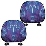 Dark Aries Zodiac Sign Print Car Headrest Covers