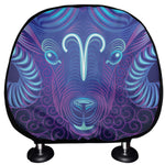 Dark Aries Zodiac Sign Print Car Headrest Covers