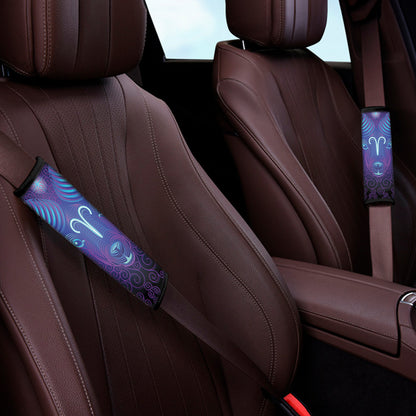 Dark Aries Zodiac Sign Print Car Seat Belt Covers