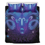 Dark Aries Zodiac Sign Print Duvet Cover Bedding Set