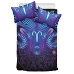 Dark Aries Zodiac Sign Print Duvet Cover Bedding Set