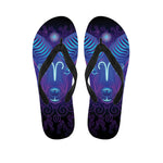 Dark Aries Zodiac Sign Print Flip Flops