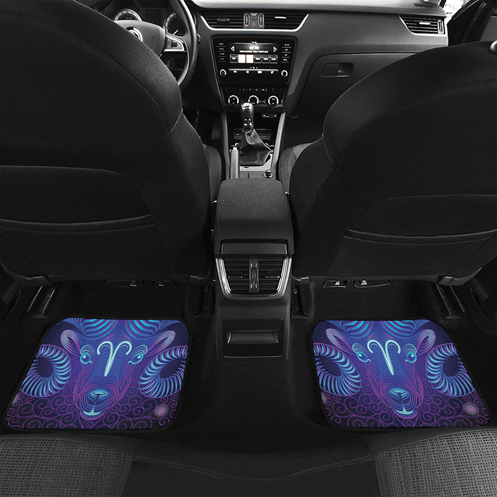 Dark Aries Zodiac Sign Print Front and Back Car Floor Mats