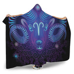 Dark Aries Zodiac Sign Print Hooded Blanket
