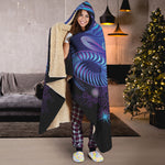 Dark Aries Zodiac Sign Print Hooded Blanket