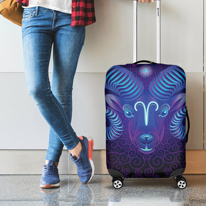 Dark Aries Zodiac Sign Print Luggage Cover