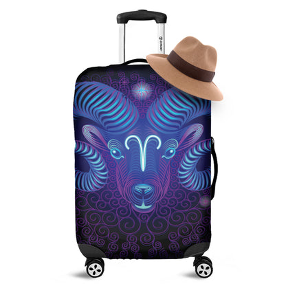 Dark Aries Zodiac Sign Print Luggage Cover