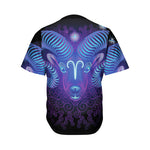 Dark Aries Zodiac Sign Print Men's Baseball Jersey
