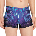 Dark Aries Zodiac Sign Print Men's Boxer Briefs