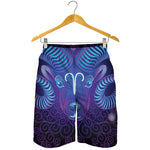 Dark Aries Zodiac Sign Print Men's Shorts
