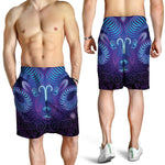 Dark Aries Zodiac Sign Print Men's Shorts