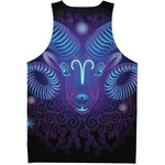 Dark Aries Zodiac Sign Print Men's Tank Top