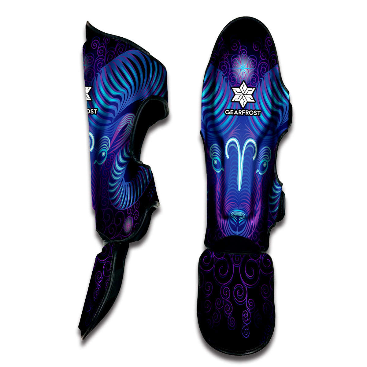 Dark Aries Zodiac Sign Print Muay Thai Shin Guard