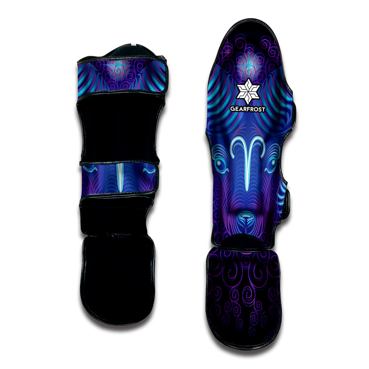 Dark Aries Zodiac Sign Print Muay Thai Shin Guard