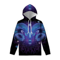 Dark Aries Zodiac Sign Print Pullover Hoodie