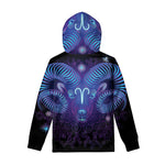 Dark Aries Zodiac Sign Print Pullover Hoodie