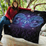 Dark Aries Zodiac Sign Print Quilt