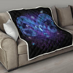 Dark Aries Zodiac Sign Print Quilt