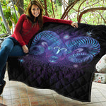 Dark Aries Zodiac Sign Print Quilt