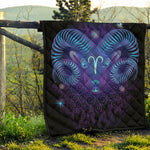 Dark Aries Zodiac Sign Print Quilt
