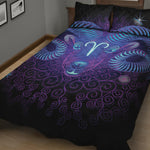 Dark Aries Zodiac Sign Print Quilt Bed Set