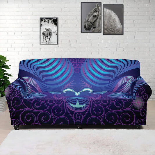 Dark Aries Zodiac Sign Print Sofa Cover