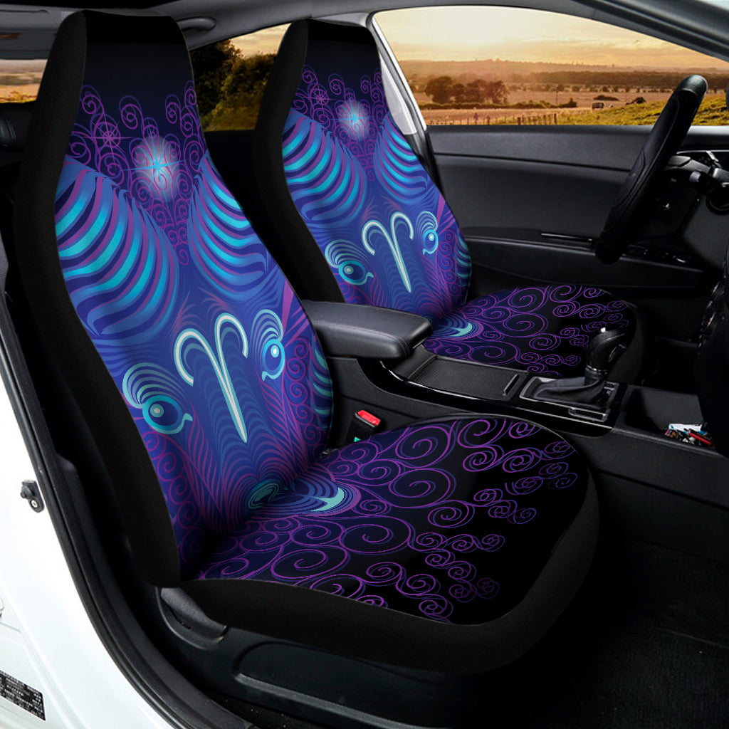 Dark Aries Zodiac Sign Print Universal Fit Car Seat Covers