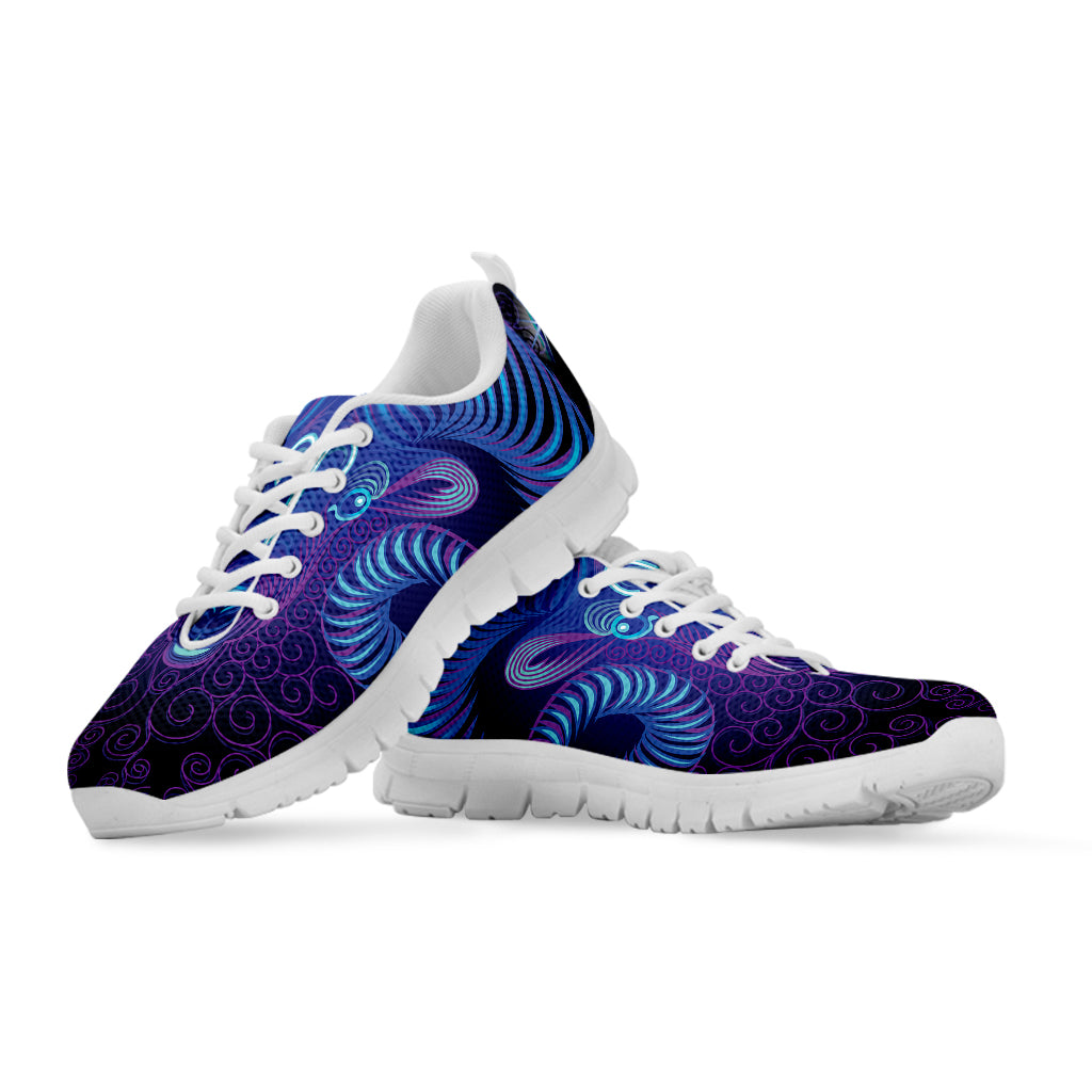 Dark Aries Zodiac Sign Print White Sneakers