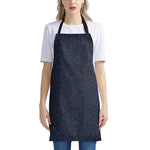Dark Blue Denim Jeans Print Apron