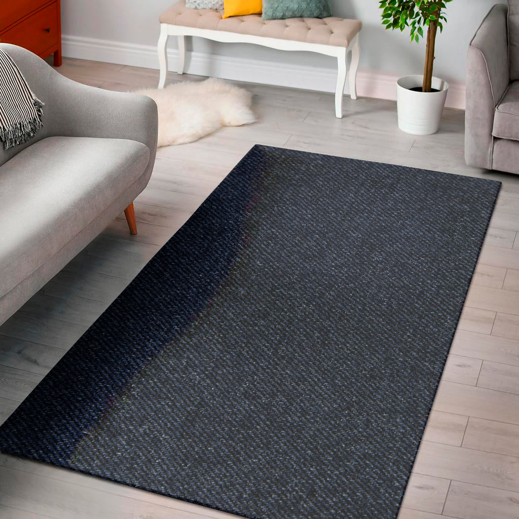 Dark Blue Denim Jeans Print Area Rug