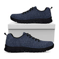 Dark Blue Denim Jeans Print Black Running Shoes