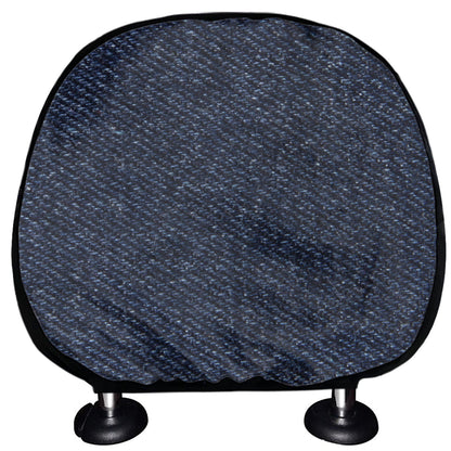 Dark Blue Denim Jeans Print Car Headrest Covers