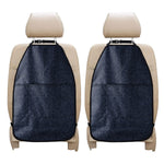 Dark Blue Denim Jeans Print Car Seat Organizers