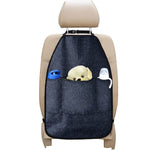 Dark Blue Denim Jeans Print Car Seat Organizers