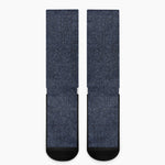 Dark Blue Denim Jeans Print Crew Socks
