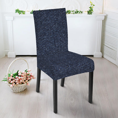 Dark Blue Denim Jeans Print Dining Chair Slipcover