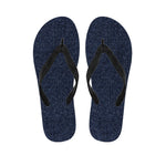 Dark Blue Denim Jeans Print Flip Flops