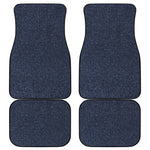 Dark Blue Denim Jeans Print Front and Back Car Floor Mats