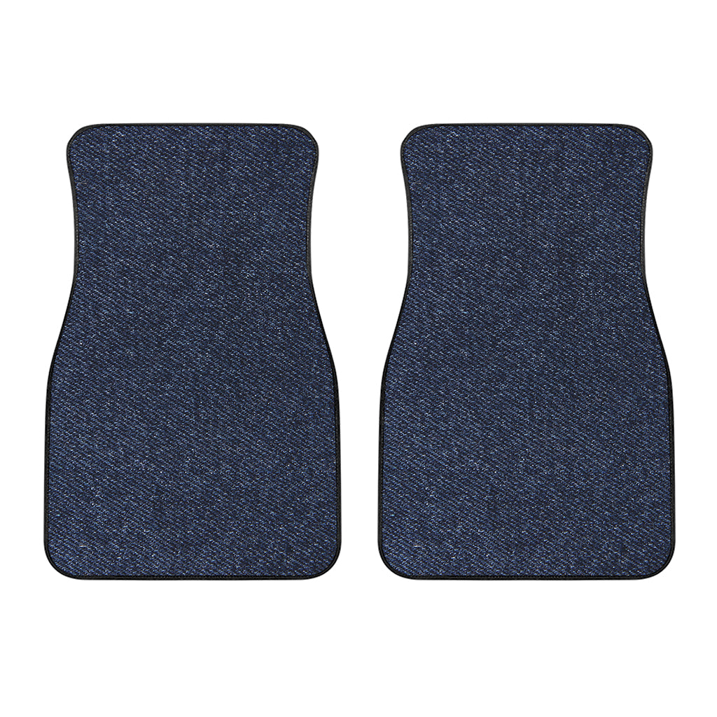 Dark Blue Denim Jeans Print Front Car Floor Mats