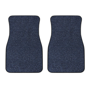 Dark Blue Denim Jeans Print Front Car Floor Mats