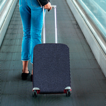 Dark Blue Denim Jeans Print Luggage Cover