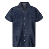 Dark Blue Denim Jeans Print Men's Short Sleeve Shirt